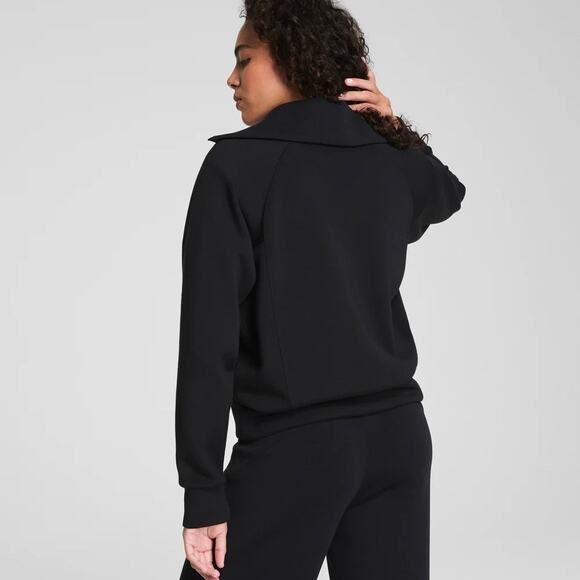 SPANX AirEssentials Half Zip Pullover Sweatshirt Very Black XS - Picture 4 of 12